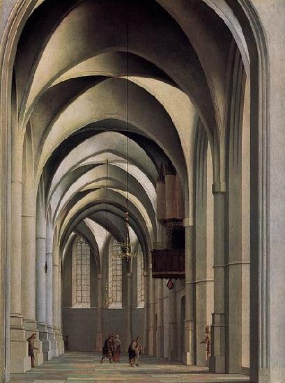 Pieter Jansz Saenredam View of the ambulatory of the Grote or St. Bavokerk in Haarlem oil painting picture